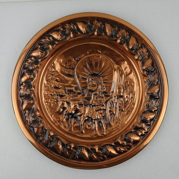 Vintage Copper Tavern Pub Plate Charger Wall Hanging MCM Coppercraft Guild USA - Picture 1 of 4